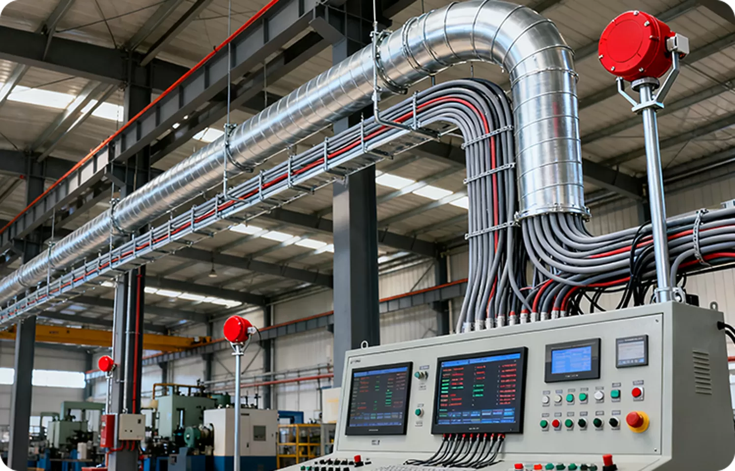 Cableado del sistema de detección de incendios